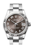 Rolex Datejust 31 Brown Roman Dial Fluted Bezel Ladies Watch 278274 278274-0021
