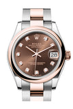 Rolex Datejust 31 Chocolate Diamond Dial Rose Gold Steel Ladies Watch 278241 278241-0027