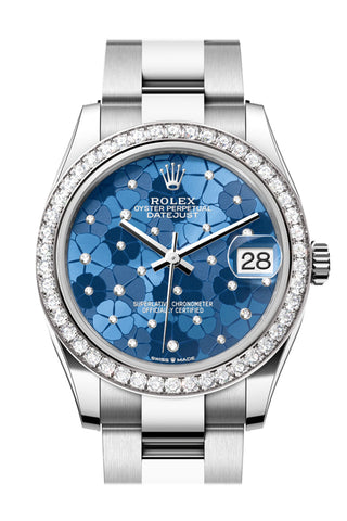 Rolex Datejust 31 Blue Floral Motif Diamond Dial Ladies Watch 278384Rbr 278384Rbr-0039