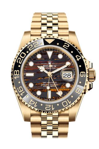 ROLEX GMT-Master II Tiger Iron Dial Yellow gold Jubilee Men's Watch 126718GRNR