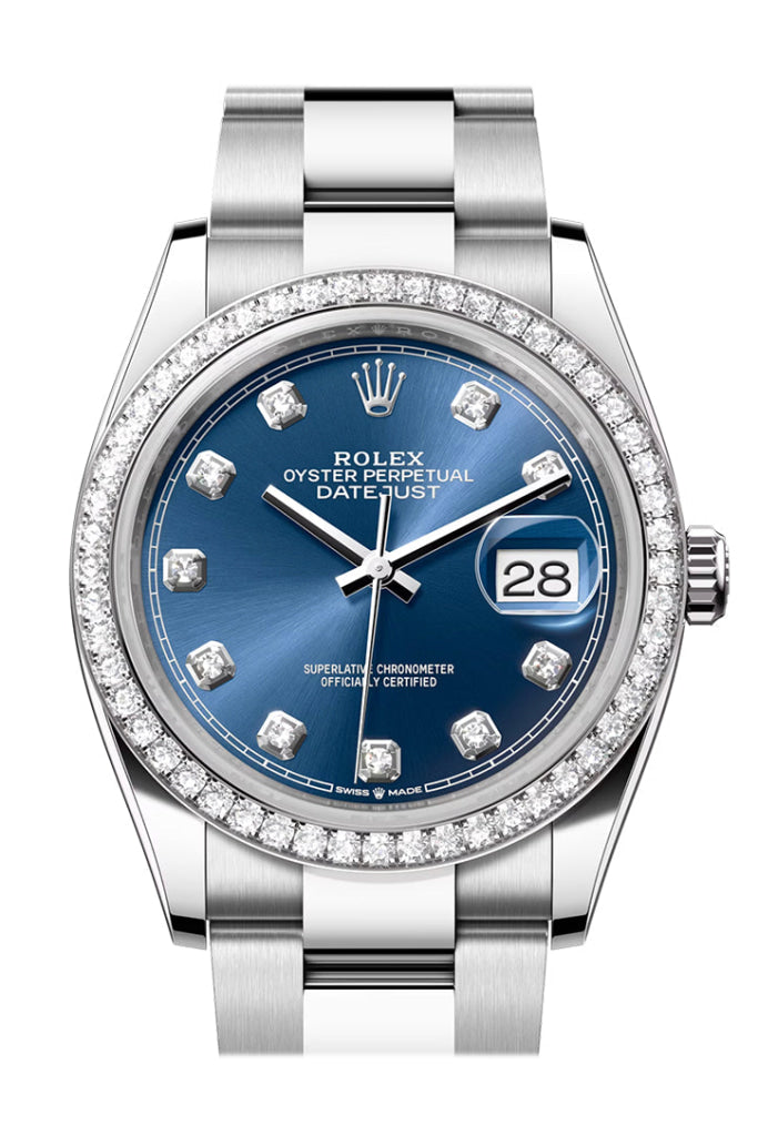 Rolex Datejust 36 Blue Diamond Dial Bezel Watch 126284Rbr 126284Rbr-0030