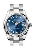 Rolex Datejust 31 Blue Roman Dial Fluted Bezel Ladies Watch 278274 278274-0033