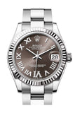 Rolex Datejust 31 Brown Roman Dial Fluted Bezel Ladies Watch 278274 278274-0027