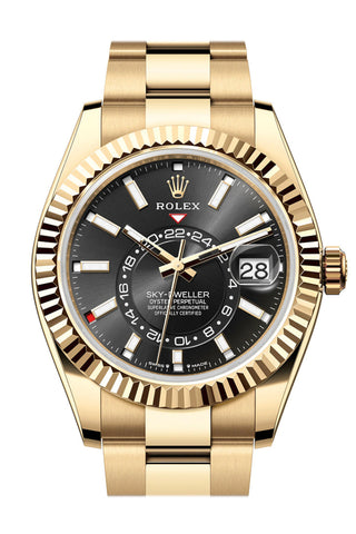 Rolex Sky Dweller 42 Black Dial Yellow Gold Oyster Mens Watch 336238Rolex Sky Dweller 42 Black Dial Yellow Gold Oyster Mens Watch 336238