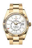 Rolex Sky Dweller 42 White Dial Yellow Gold Oyster Mens Watch 336938