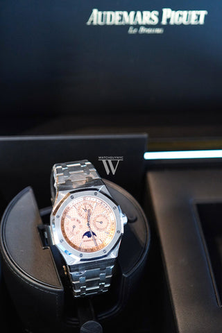 Audemars Piguet Royal Oak 41 Perpetual Calendar Salmon Dial Titanium 26615Ti.oo.1220Ti.01 Dcm Watch