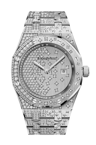 Audemars Piguet Royal Oak Ladies 18K White Gold Diamond Watch 67654Bc.zs.1264Bc.01