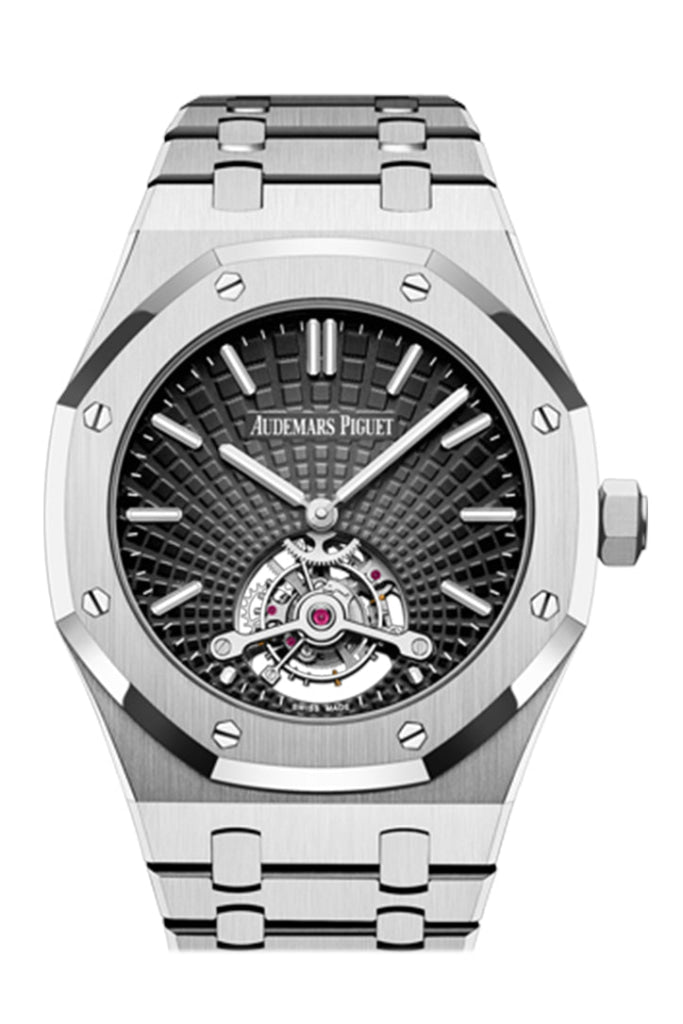 Audemars Piguet Royal Oak 41 Tourbillon Extra-Thin White Gold Black Dial Mens Watch