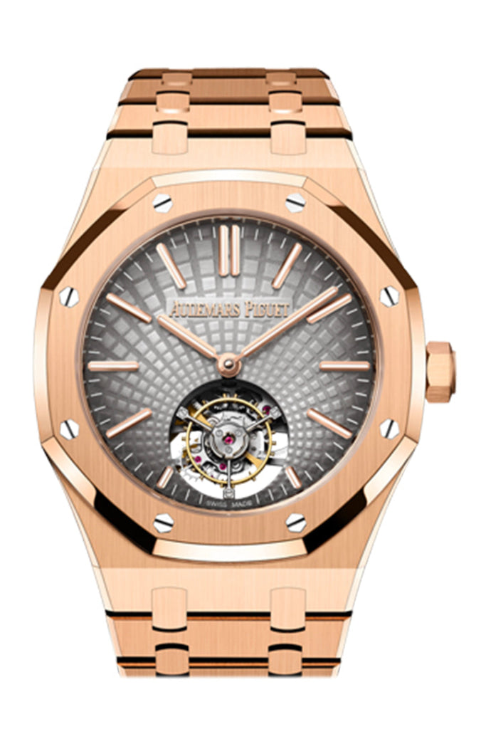 Audemars Piguet Royal Oak 41 Flying Tourbillon Rose Gold Slate Grey Mens Watch 26530Or.oo.1220Or.01