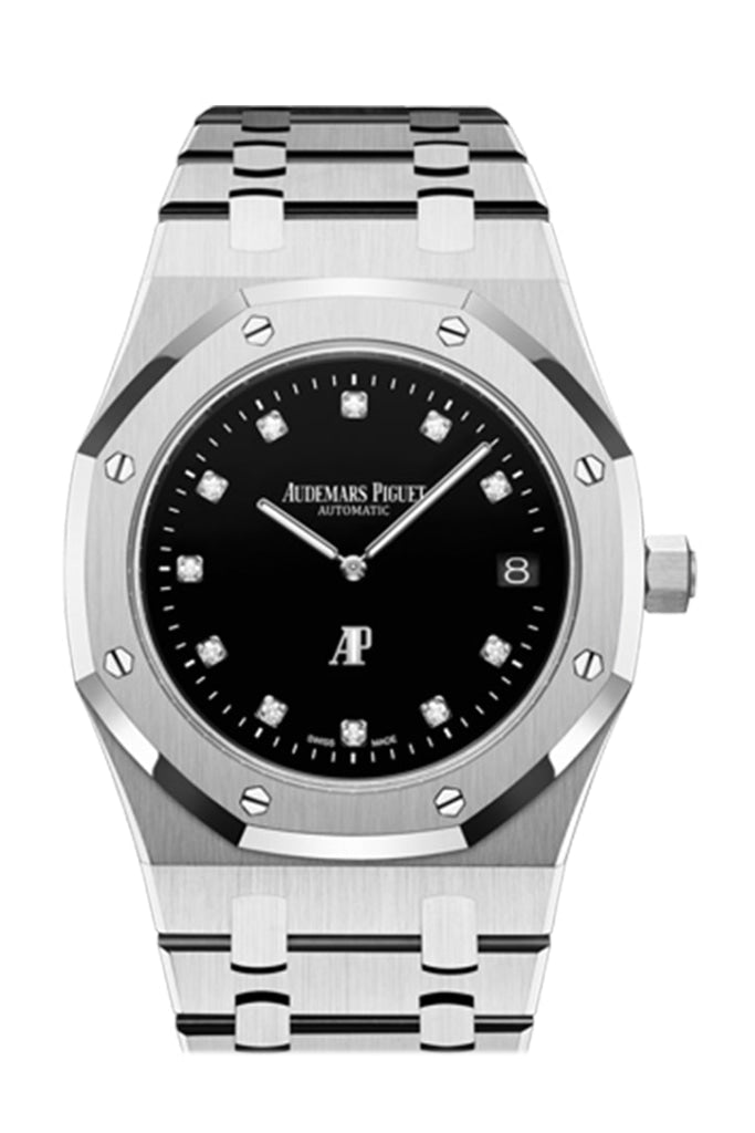 Audemars Piguet Royal Oak 39 Jumbo Extra-Thin Platinum Black Diamond Dial 15206Pt.oo.1240Pt.01 Watch