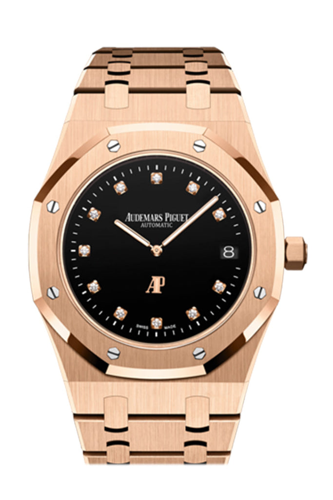 Audemars Piguet Royal Oak 39 Jumbo Extra-Thin Rose Gold Black Diamond Dial 15207Or.oo.1240Or.01