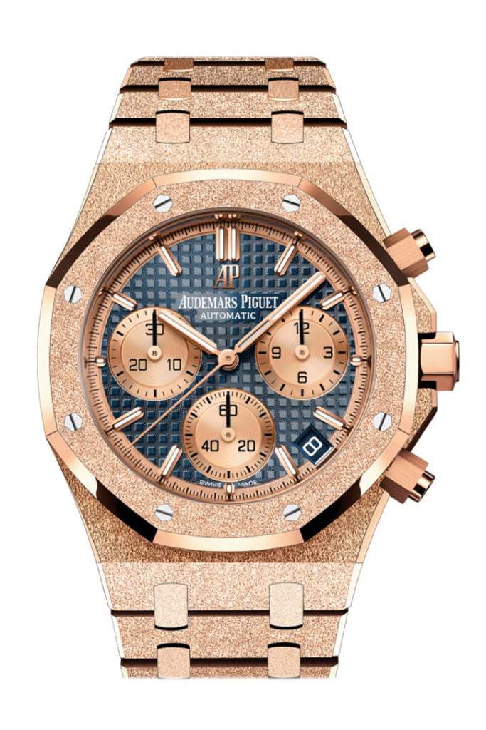 Audemars Piguet Royal Oak 41 Chronograph Blue Dial Frosted Rose Gold 26239Or.gg.1224Or.01 Dcm Watch