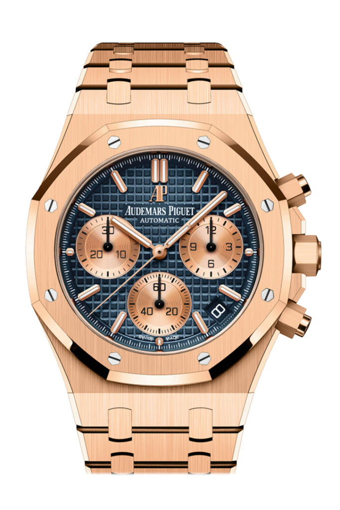 Audemars Piguet Royal Oak 41 Chronograph Blue Dia Rose Gold 26239Or.oo.1220Or.01 Dcm Watch