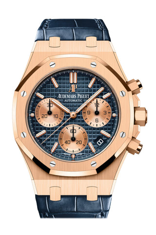 Audemars Piguet Royal Oak 41 Chronograph Blue Dial Rose Gold 26239Or.oo.d315Cr.01 Dcm Watch