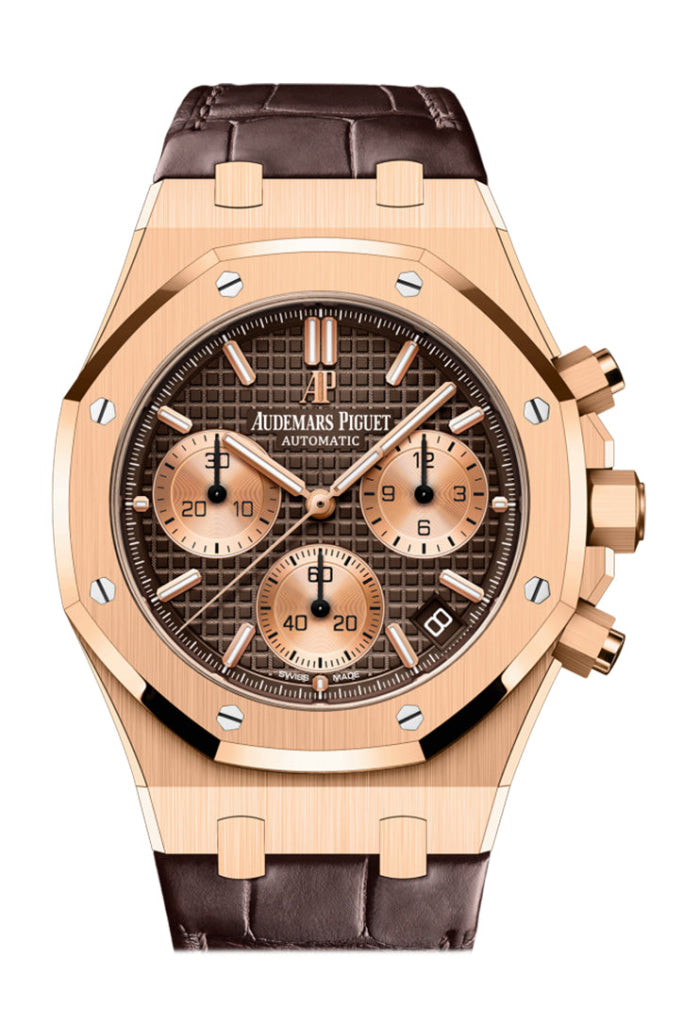 Audemars Piguet Royal Oak 41 Chronograph Brown Dial Rose Gold 26239Or.oo.d821Cr.01 Dcm Watch