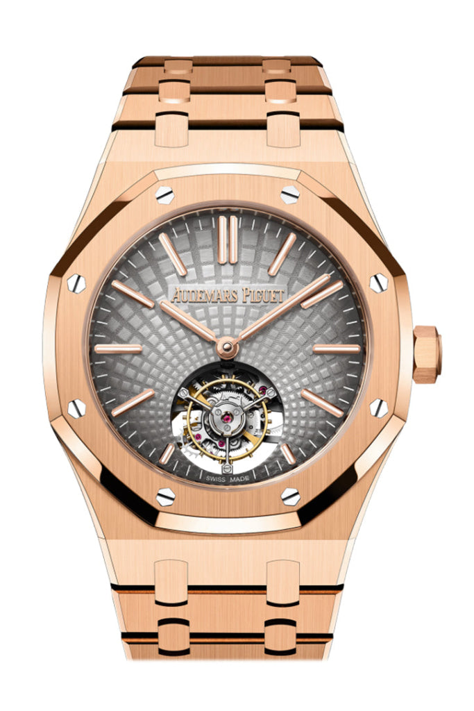 Audemars Piguet Royal Oak 41 Flying Tourbillon Grey Dial Rose Gold 26530Or.oo.1220Or.01 Dcm Watch