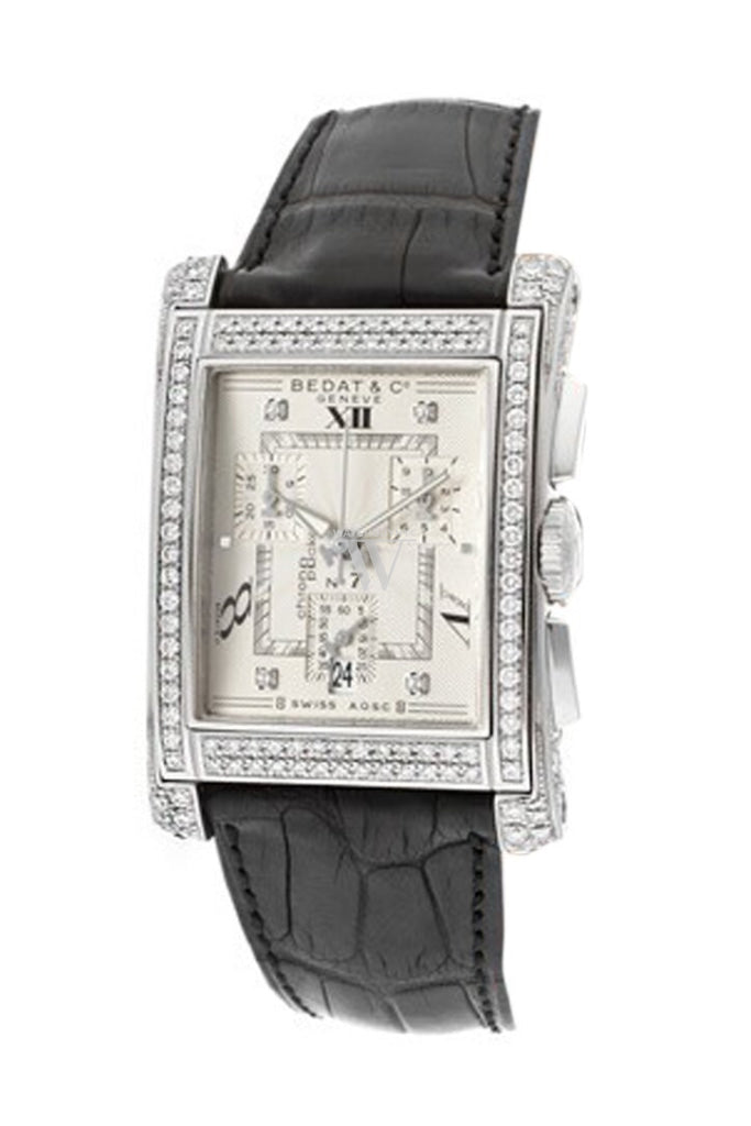 Bedat No. 7 Silver Dial Chronograph Black Leather Ladies Watch 778.050.109