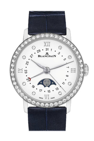 Blancpain Ladies Villeret Ss Moonphase With Diamond Bezel 6106-4628-55A White Watch