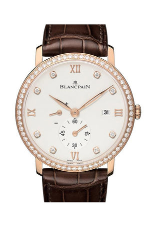 Blancpain Villeret Small Seconds Date And Power Reserve Rose Gold 6606-2987-55B Silver Watch