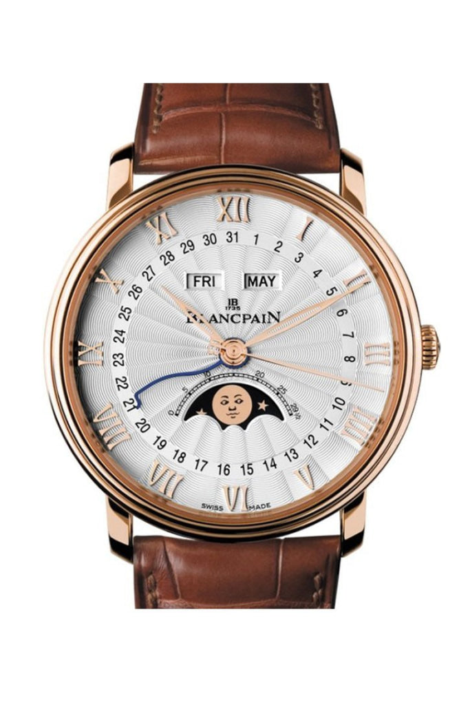 Blancpain Villeret Moonphase And Complete Calender Rose Gold 6664-3642-55B Silver Watch