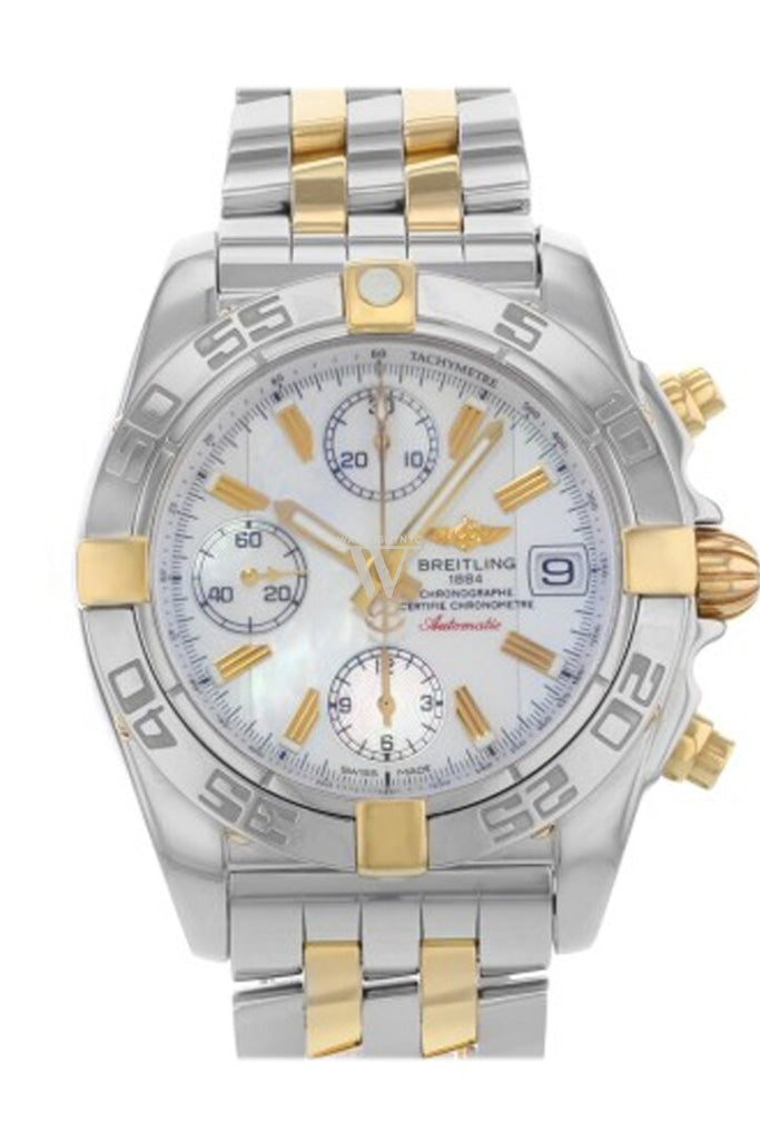 Breitling Chrono Galactic White Dial Chronograph Stainless Steel Mens Watch B13358L2 Wht Stick