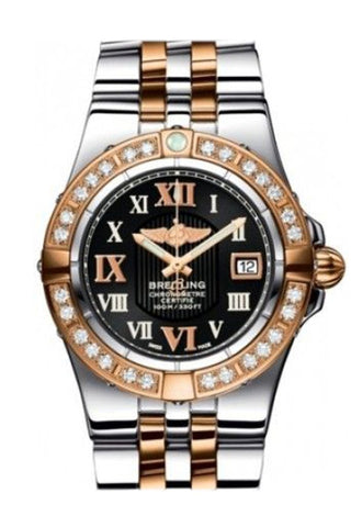 Breitling Steel Rose Gold Galactic With Diamond Bezel C71340La B952 Watch