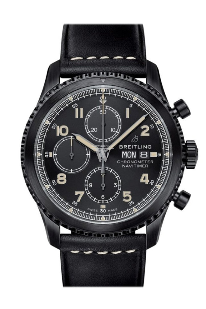 Breitling Navitimer Chrono Blue Dial Black Leather Tang M13314101-B1X1 Watch