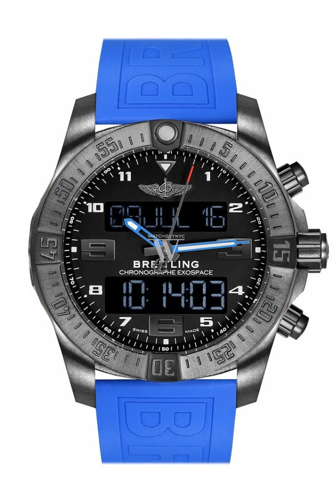 Breitling Exospace B55 Blue Rubber Mens Watch Vb5510H2-Be45