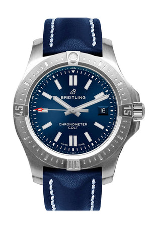 Breitling New Colt 44mm Blue Leather A17388101 C1X1