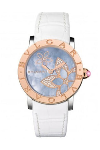 Bvlgari Bulgari Watch Blue Mother-Of-Pearl Dial 33Mm Steel And Pink Gold Case -