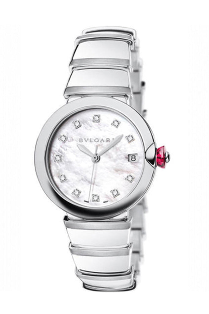 Bvlgari Lvcea Stainless Steel Case 36Mm White Mother-Of-Pearl Dial Bracelet Watch Lu36Wssd/11