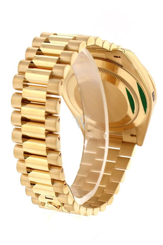 Rolex Day-Date 40 Champagne Baguette Dial Diamond Bezel 18K Yellow Gold President Automatic Mens