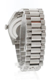 Rolex Day-Date 40 Silver Stripe Motif Dial Fluted Bezel White Gold President Automatic Mens Watch