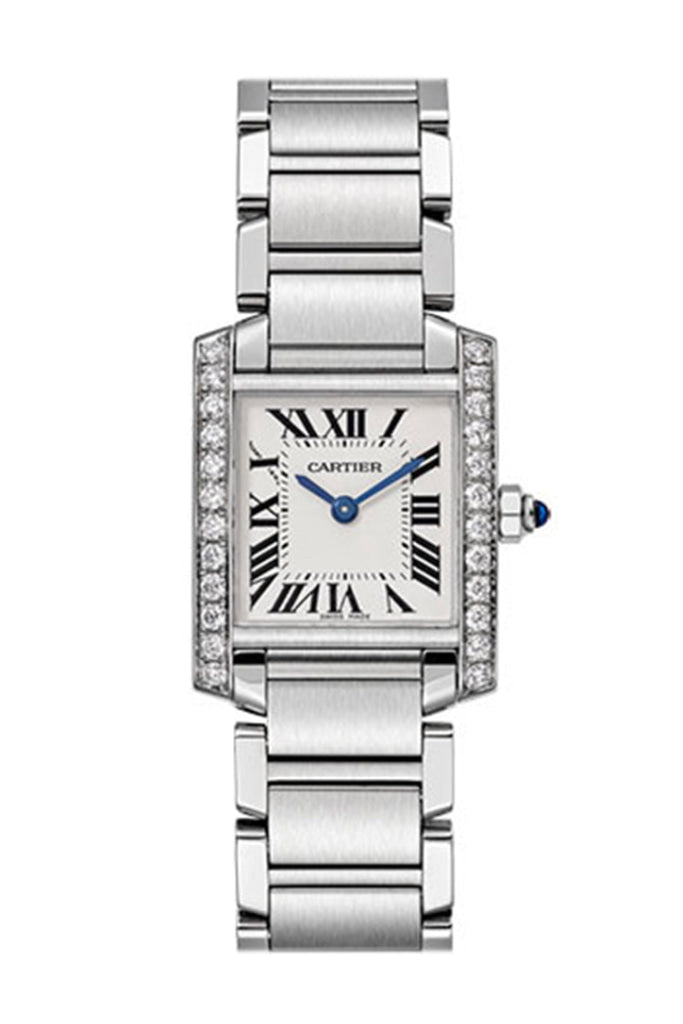 Cartier Tank Francaise Small Diamond Bezel Steel W4Ta0008 Watch