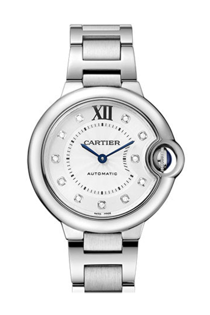 Cartier Ballon Bleu 33Mm Diamond Dial Steel We902074 Watch