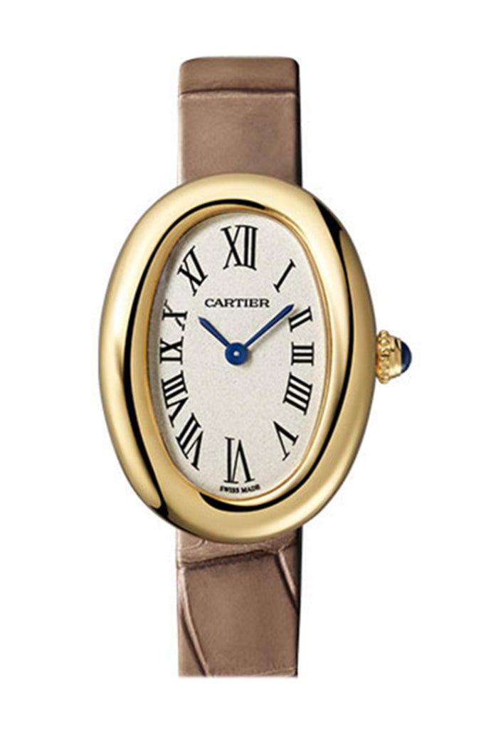 Cartier Baignoire 1920 32Mm Yellow Gold Taupe Strap Watch Wgba0007