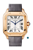 Cartier Santos De Large Automatic Silver Dial Men's 18kt Rose Gold Watch WGSA0011