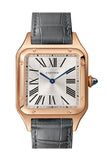 Cartier Santos Dumont 18kt Rose Gold Silver Dial Men's Large Watch WGSA0021