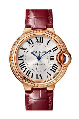 Cartier Ballon Bleu Automatic 18Kt Rose Gold Diamond Ladies Watch Wjbb0033