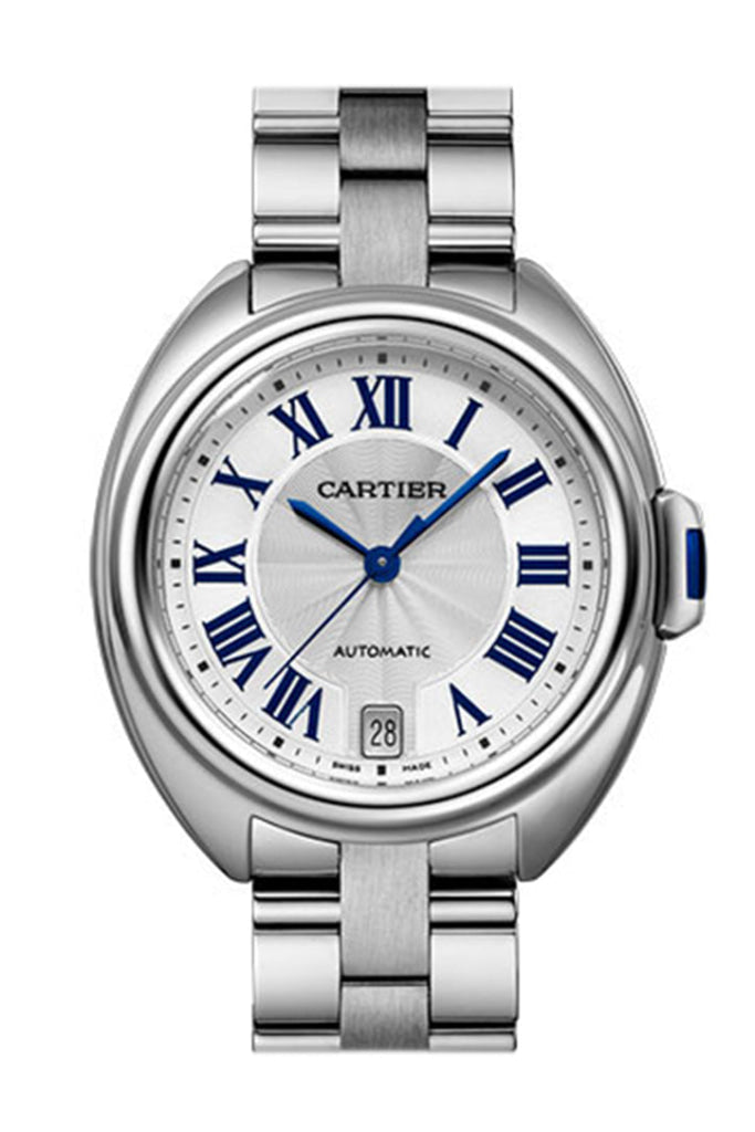 Cartier Cle De Midsize Automatic Silver Dial Steel Ladies Watch Wscl0006