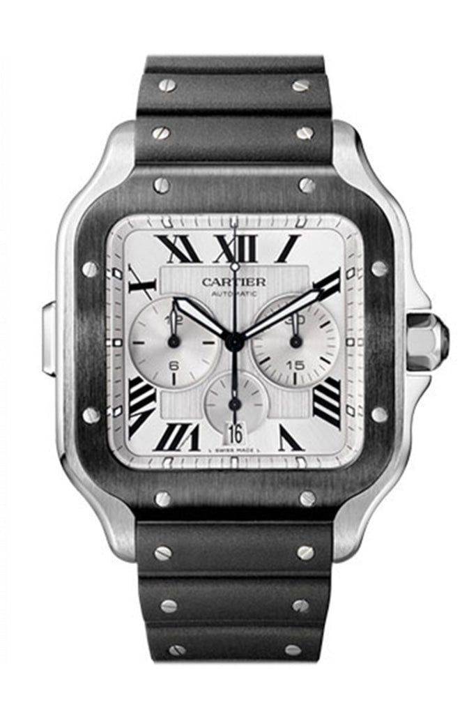 Cartier Santos Xl Chronograph Automatic Silver Dial Men’s Watch Wssa0017