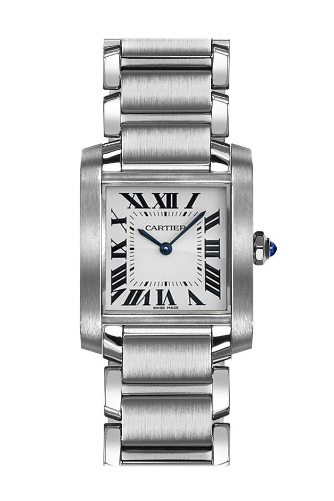 Cartier Tank Francaise Midsize Silver Dial Steel Ladies Watch Wsta0005