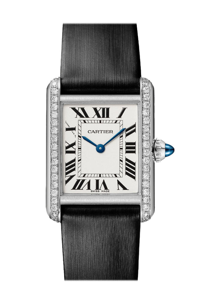 Cartier Tank Must With Diamond Bezel Silver Dial W4Ta0016 Watch