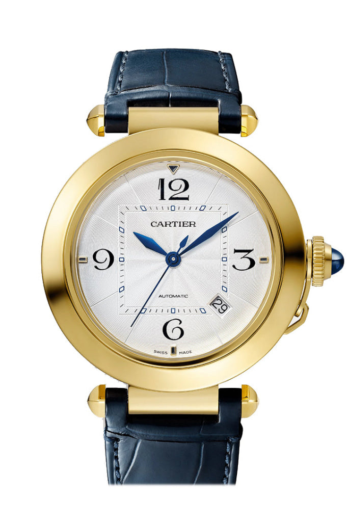 Cartier Pasha Yellow Silver Dial Watch Wgpa0007