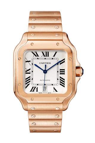 Cartier Rose Gold Santos Silver Dial Wgsa0018 Watch