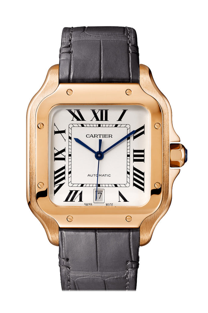 Cartier Rose Gold Santos Silver Dial Wgsa0019 Watch