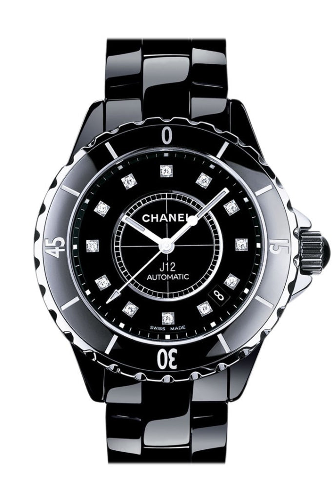 Chanel J12 Diamonds Black Dial Unisex Watch H1626