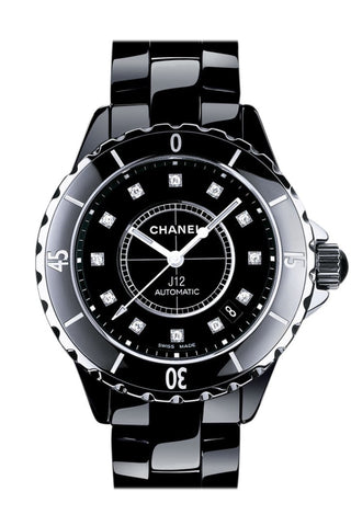 Chanel J12 Diamonds Black Dial Unisex Watch H1626