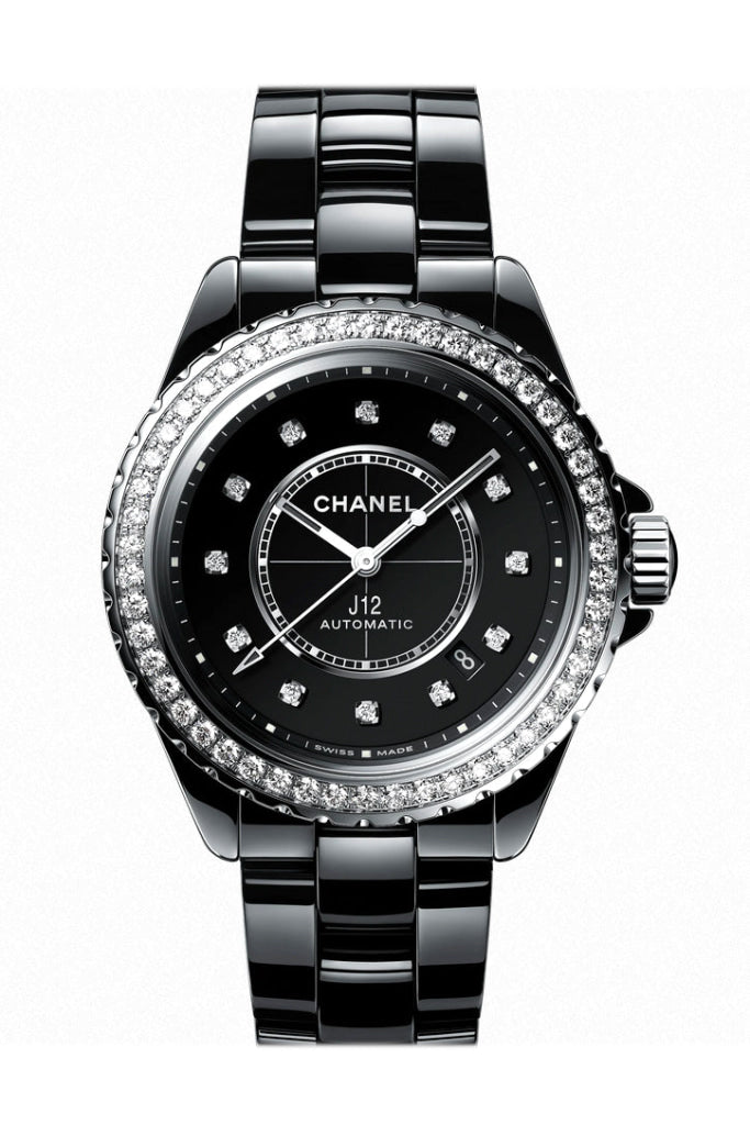 Chanel J12 Automatic Diamond Black Dial Ladies Watch H6526