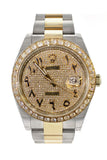 Custom Diamond Rolex Datejust 41 18K Rose Gold Two Tone Mens Watch 126303